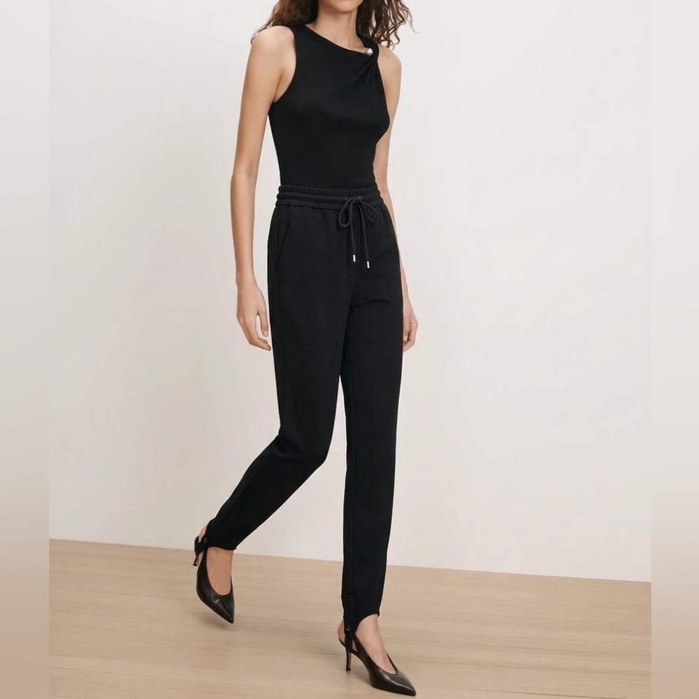 Theory Elevated Athleisure Black Stirrup Jogger/Sweatpants | Drawstring